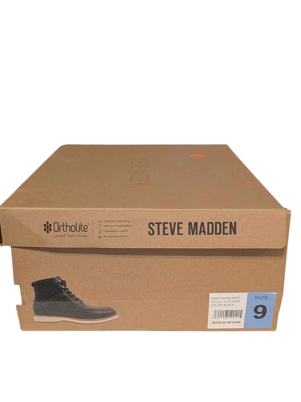 Steve Madden P-Doyers Men’s Boots Size 9 Black Lace Up Side Zip Moc Toe